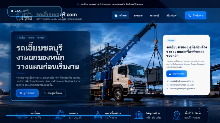 รถเฮี๊ยบกับงานโหลดเครื่องจักรขึ้นเทรลเลอร์