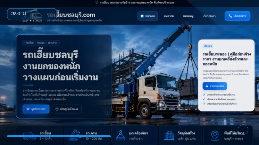 รถเฮี๊ยบตำบลท่าประดู่ อำเภอเมืองระยอง จังหวัดระยอง คู่มือเตรียมงานยกของหนัก